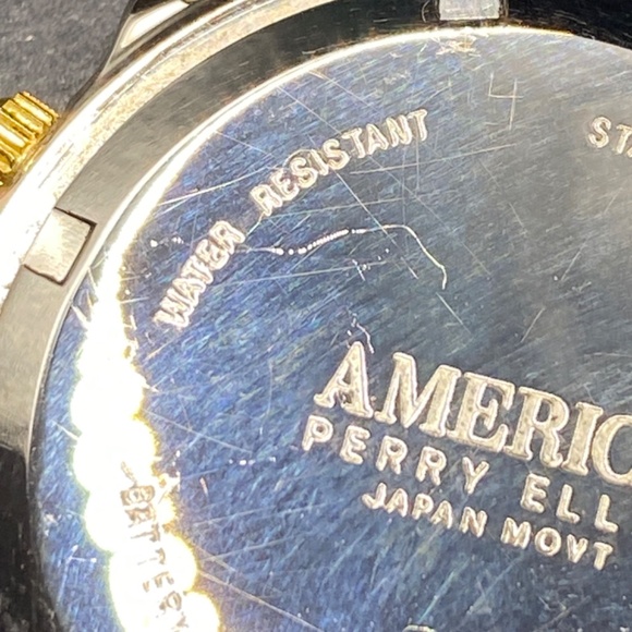 PERRY ELLIS America APE-1382 Watch Moon Phase Mixed Metals Leather Band - Picture 11 of 11